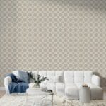 Textile geometric brown and gray with a beautiful pattern Fabric Wallpaper Covers an area ​​up to 4.2mX3m with adhesive  and smoothing tool