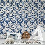 Indigo vector tie dye seamless pattern Fabric Wallpaper Covers an area ​​up to 4.2mX3m with adhesive  and smoothing tool
