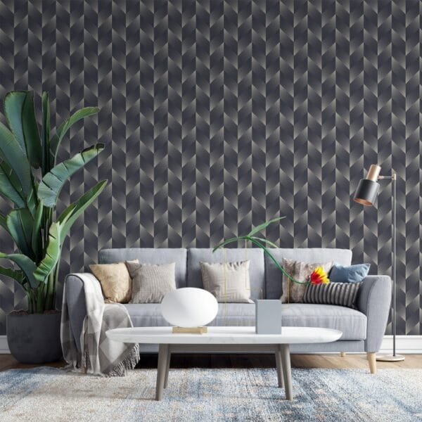 Checkered Parallelogram Mod Seamless Pattern Fabric Wallpaper Covers an area ​​up to 4.2mX3m with adhesive  and smoothing tool