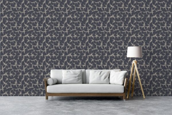Stipple cube leaf line pattern seamless Fabric Wallpaper Covers an area ​​up to 4.2mX3m with adhesive  and smoothing tool