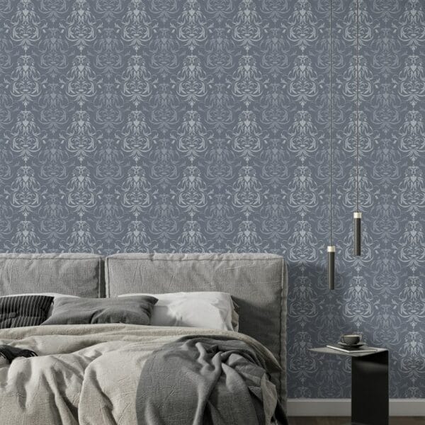 Vector pattern of Seamless damask Fabric Wallpaper Covers an area ​​up to 4.2mX3m with adhesive  and smoothing tool
