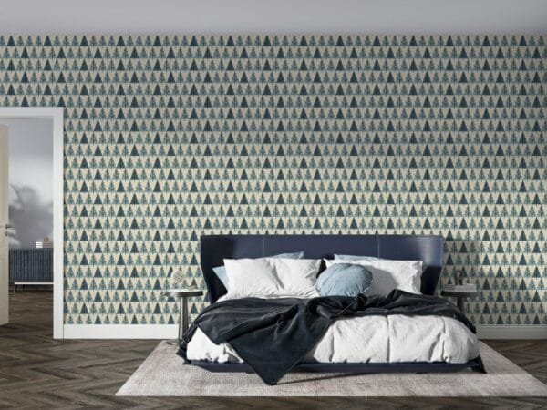 Christmas trees on a white background Simple scandinavian Fabric Wallpaper Covers an area ​​up to 4.2mX3m with adhesive  and smoothing tool