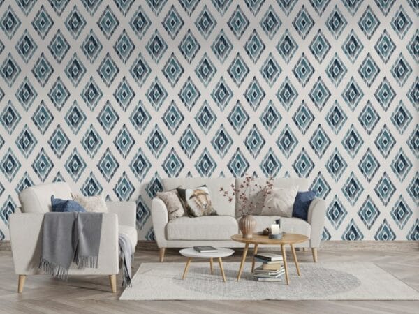 Ornament style repeat pattern design vector illustration Fabric Wallpaper Covers an area ​​up to 4.2mX3m with adhesive  and smoothing tool
