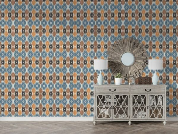 Ethnic chevron pattern background Traditional pattern Fabric Wallpaper Covers an area ​​up to 4.2mX3m with adhesive  and smoothing tool