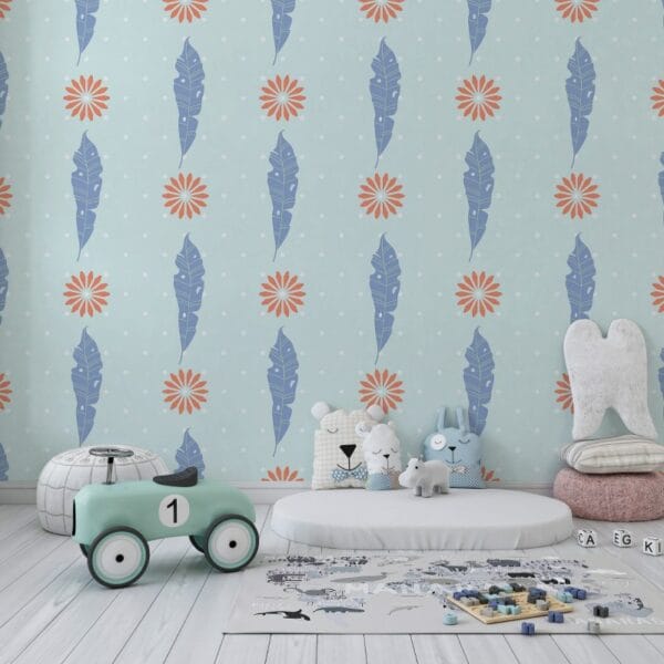 Flat illustration of Sunrise Seamless pattern for background Fabric Wallpaper Covers an area ​​up to 4.2mX3m with adhesive  and smoothing tool