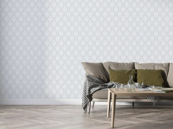 Damask flowers seamless pattern background Fabric Wallpaper Covers an area ​​up to 4.2mX3m with adhesive  and smoothing tool