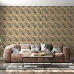 Beautiful Flower leaf watercolor geometric pattern abstract art Fabric Wallpaper Covers an area ​​up to 4.2mX3m with adhesive  and smoothing tool