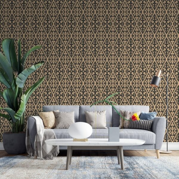 Sawtooth design Vector Art Fabric Wallpaper Covers an area ​​up to 4.2mX3m with adhesive  and smoothing tool
