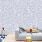 ورق حائط من القماش الهندسي المحايد بنمط دائري يغطي مساحة تصل إلى 4.2 متر × 3 متر باستخدام أداة لاصقة وأداة تنعيم