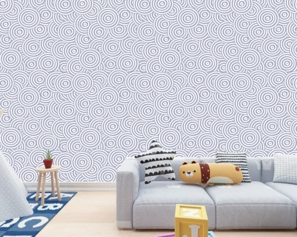 Circle Pattern Neutral Geometric  Fabric Wallpaper Covers an area ​​up to 4.2mX3m with adhesive  and smoothing tool