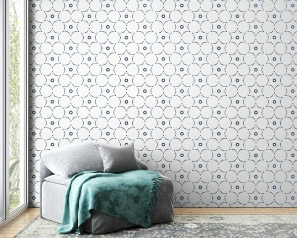 Moroccan Lattice  Fabric Wallpaper Covers an area ​​up to 4.2mX3m with adhesive  and smoothing tool