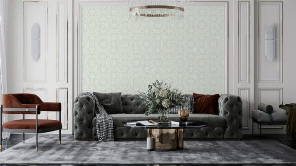 Seamless Doodle Dots Islamic Pattern Background  Fabric Wallpaper Covers an area ​​up to 4.2mX3m with adhesive  and smoothing tool