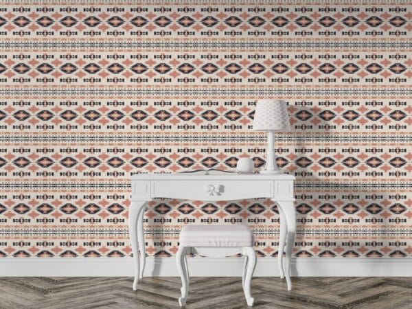 Large Wall Stencil Pattern Fabric Wallpaper Covers an area ​​up to 4.2mX3m with adhesive  and smoothing tool