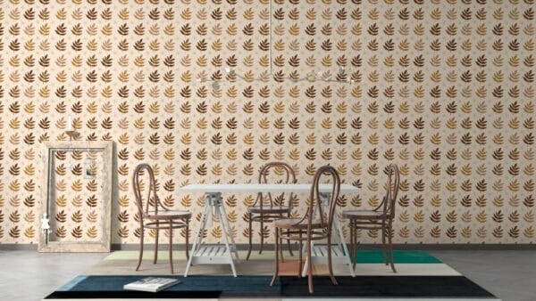 Palm Fossil Sandstone Fabric Wallpaper Covers an area ​​up to 4.2mX3m with adhesive  and smoothing tool