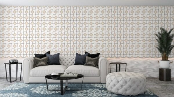 Japanese Brown Geometric Texture Fabric Wallpaper Covers an area ​​up to 4.2mX3m with adhesive  and smoothing tool