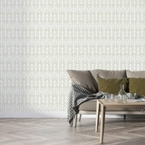 ورق حائط من القماش بنمط هندسي دقيق يغطي مساحة تصل إلى 4.2 متر × 3 متر باستخدام أداة لاصقة وأداة تنعيم