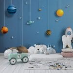 Amazing Space Galaxy Planet  Fabric Wallpaper Covers an area ​​up to 4.2mX3m with adhesive  and smoothing tool