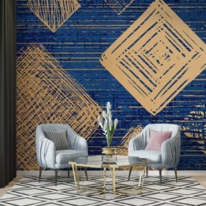 ورق حائط من القماش الهندسي بنمط مكعب يغطي مساحة تصل إلى 4.2 متر × 3 متر مع أداة لاصقة وتنعيم