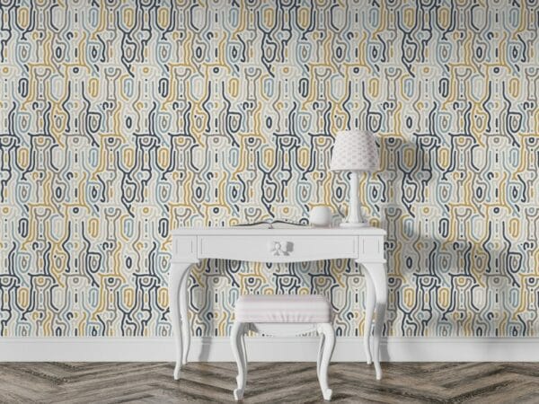 Abstract organic background natural maze  Fabric Wallpaper Covers an area ​​up to 4.2mX3m with adhesive  and smoothing tool