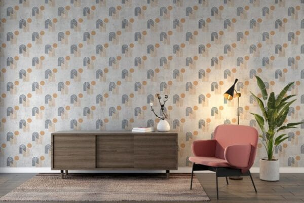 Abstract pattern of geometric shapes rainbow for winter  Fabric Wallpaper Covers an area ​​up to 4.2mX3m with adhesive  and smoothing tool