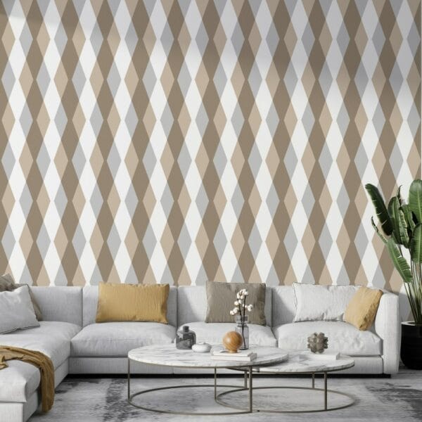 Seamless aesthetic beige print Fabric Wallpaper Covers an area ​​up to 4.2mX3m with adhesive  and smoothing tool