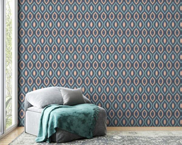 Magics Abstract Multicolor Fabric Wallpaper Covers an area ​​up to 4.2mX3m with adhesive  and smoothing tool