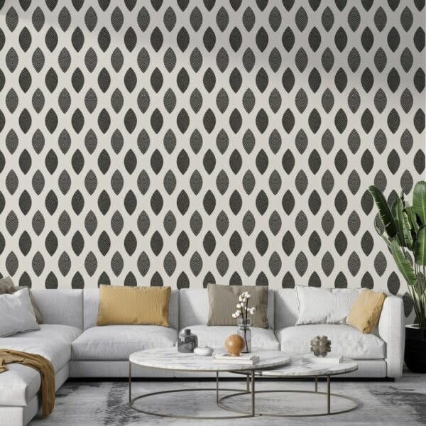 Leaf pattern decoration for background Fabric Wallpaper Covers an area ​​up to 4.2mX3m with adhesive  and smoothing tool