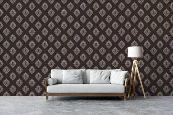 Damask seamless pattern element classical Fabric Wallpaper Covers an area ​​up to 4.2mX3m with adhesive  and smoothing tool