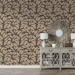 Vintage leaf seamless pattern Fabric Wallpaper Covers an area ​​up to 4.2mX3m with adhesive  and smoothing tool