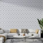 ورق حائط هندسي من القماش باللون الكريمي والأزرق يغطي مساحة تصل إلى 4.2 متر × 3 متر مع أداة لاصقة وتنعيم