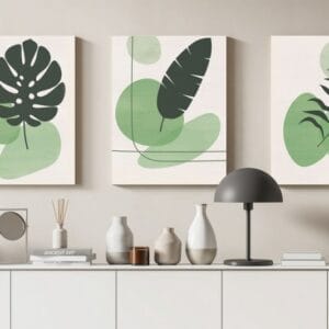 Set of 3 of Color Plant Green Leaf Wall Art Botanical