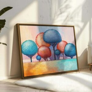 Abstract Framed Portrait of colorful trees