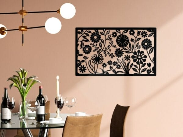 Nature Inspired Flowers Decor Wood Wall Art 100x60
