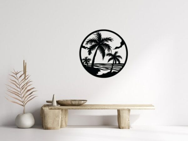 Palm Tree Decor Wood Wall Art 60x60
