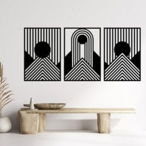 Modern Geometric Signs Bundle Wood Wall Art 175x80