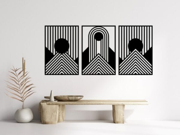 Modern Geometric Signs Bundle Wood Wall Art 175x80