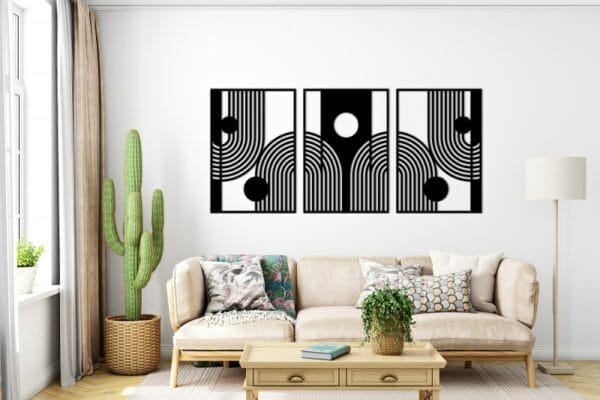 Geometric Boho Wooden Wood Wall Art 175x80