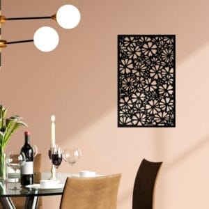 Geometric Long Flowers Wood Wall Art 80x50