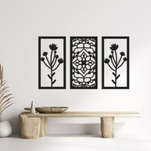 Roses Three Panel Decor Wood Wall Art 130x80