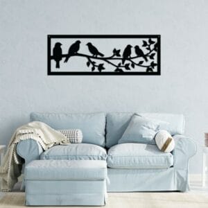 Birds on a branch wall Wood Wall Art 55x20