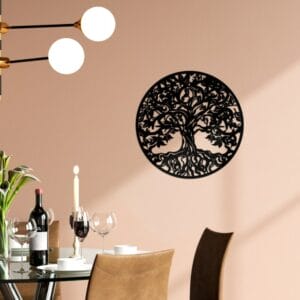 Circular Tree of Life Wood Wall Art 60x60