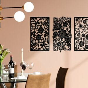 Breaking Borders Floral Triptych Wood Wall Art 175x80