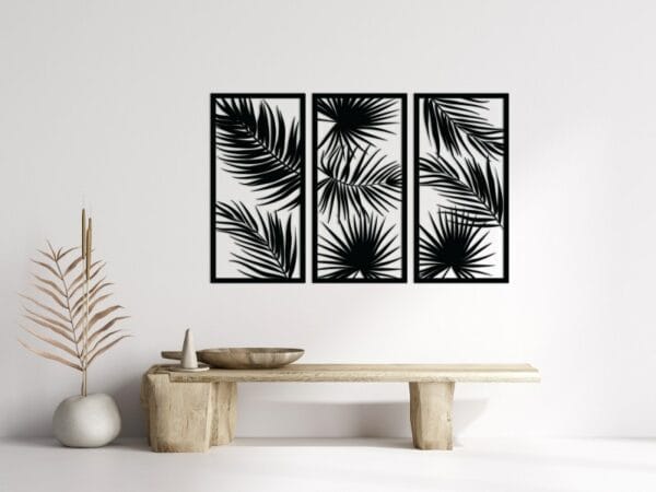 Palm Leaf Silhouette Wood Wall Art 125x80