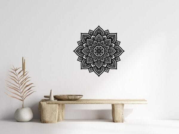 Wooden Lotus Mandala Wall Art 80x80