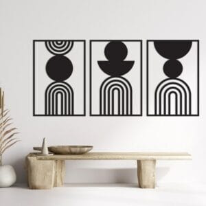 Bohemian Geometric Wood Wall Art Set 175x80