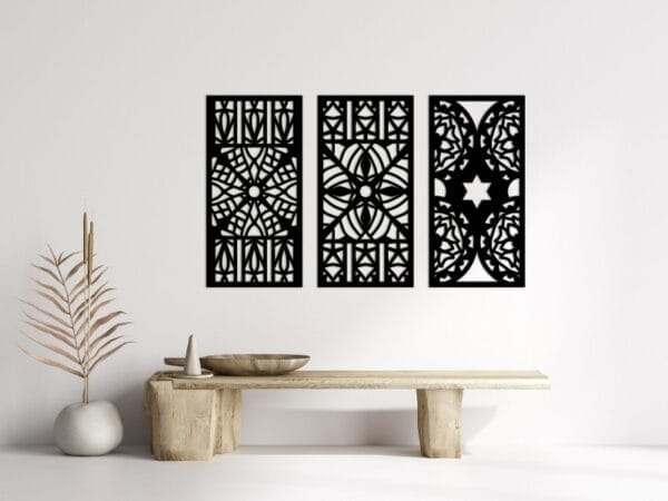 Moroccan Style Wood Wall Decor Panels 130x80