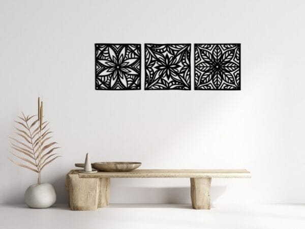 Square Mandala Wood Wall Art 125x40
