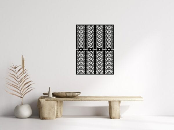 Geometric Scallop Pattern Wood Wall Art 80x60