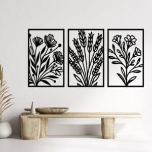 Wildflower and Wheat Wood Panels 160x80