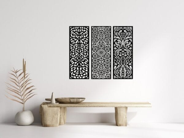 Intricate Pattern Wood Wall Art Set 100x80